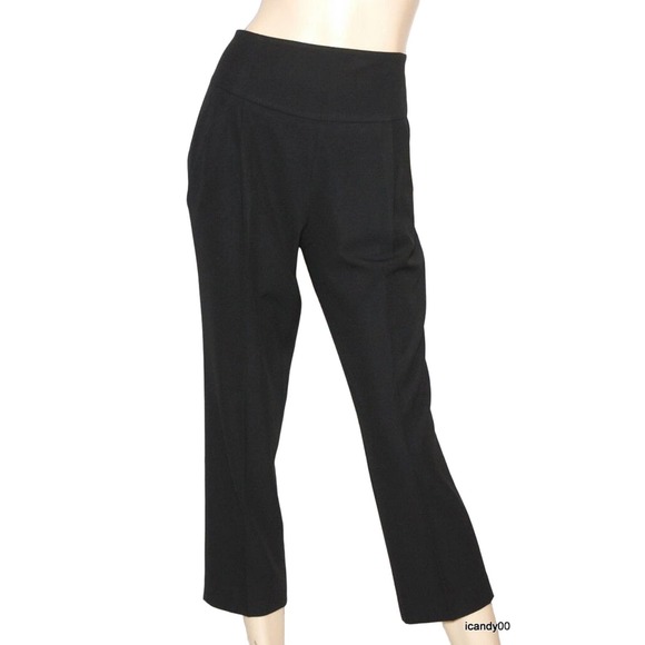 Michael Kors Stretch Poly Blend Cropped Dress Pants Trousers Black 10 Nwt $79 - Picture 1 of 6